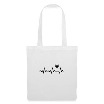 Heartbeat Wine Glass Wine Tasting Party I love vino - Tote Bag - white - Front