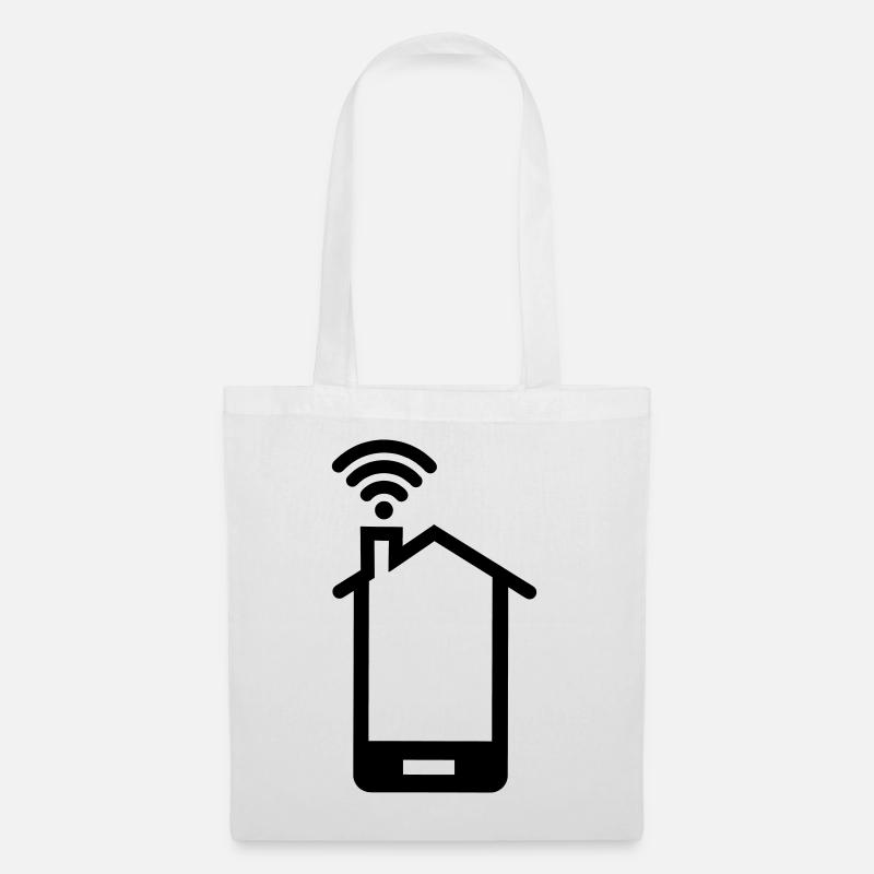 Smartphone huis logo Home WIFI - Stoffbeutel - Weiß