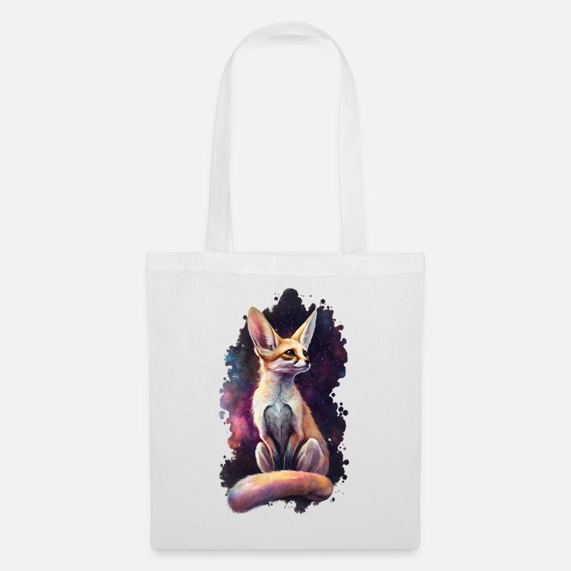 Fennek Fuchs mit Galaxy - Stoffbeutel - Weiß
