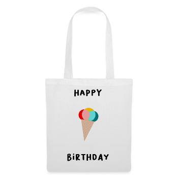 HAPPY BIRTHDAY. HAPPY BIRTHDAY. ANNIVERSARY. - Tote Bag - white - Front
