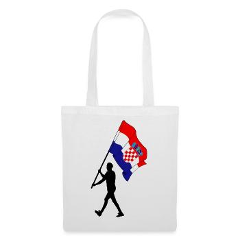 Flag Croatia man walking - Tote Bag - white - Front