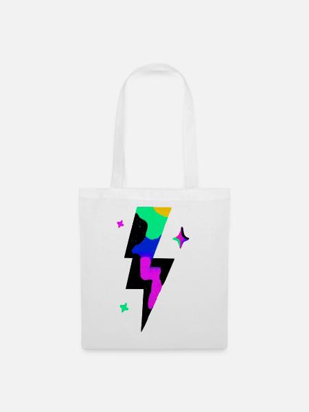 Neon-Blitzausbruch - Stoffbeutel - Weiß