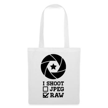 I Shoot Fotografie – Kamera Design für Fotografen - Stoffbeutel - Weiß - Vorne