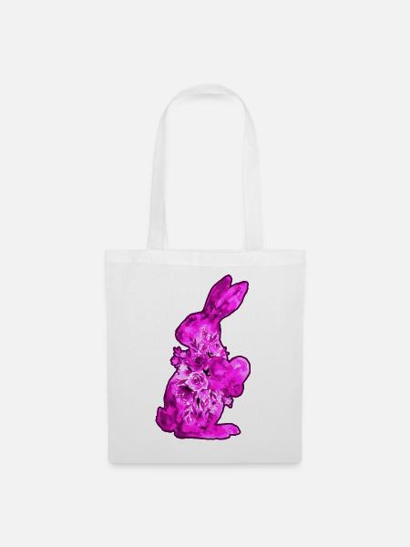 Hase Herz Wasserfarben - Stoffbeutel - Weiß