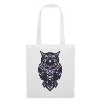 Geometric Owl Inspiration in Purple - Tote Bag - white - Front