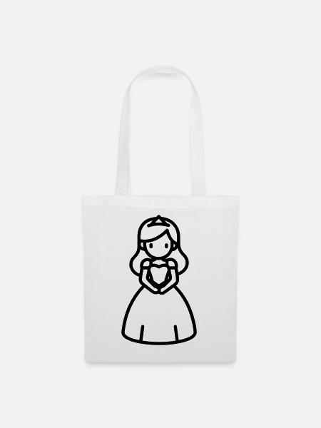 Prinzessin - Stoffbeutel - Weiß