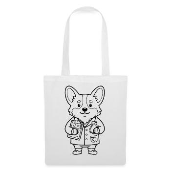 Süßer Corgi-Arzt und veterinärer ästhetischer Hundeliebhaber - Stoffbeutel - Weiß - Vorne