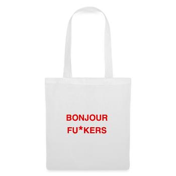 Bonjour Rebel Typo Graphic - Stoffbeutel - Weiß - Vorne
