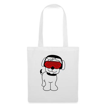 Cool Mignon DJ Chien Animal de compagnie Chiot Musique de fête - Sac en tissu - blanc - Devant