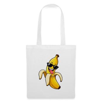 Schicke Bananen-Schwarzbrille - Stoffbeutel - Weiß - Vorne