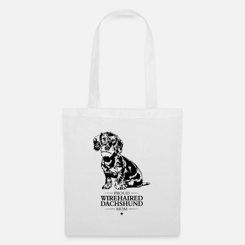 Wirehaired Dachshund Mom Rauhaardackel Wilsigns - Stoffbeutel - Weiß