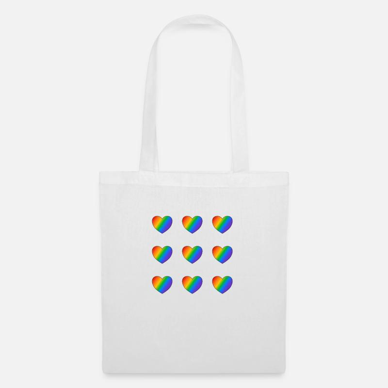 Rainbow hears - Tote Bag - white