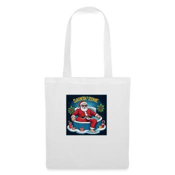 Père Noël piscine Cadeaux amusants Noël - Sac en tissu - blanc - Devant