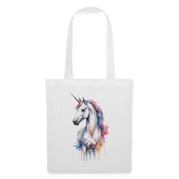 Majestueuse Licorne Aquarelle - Sac en tissu - blanc - Devant