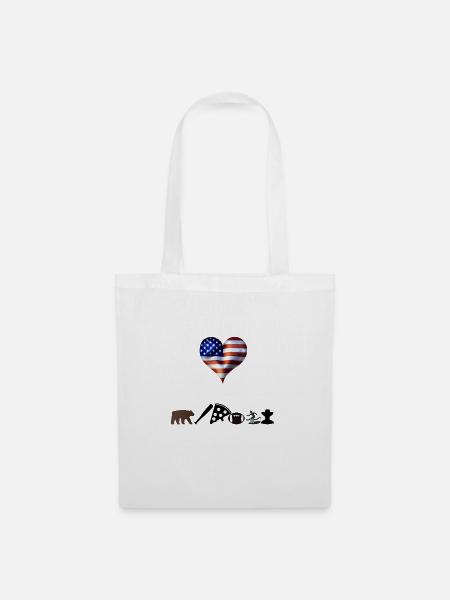 USA Geschenkidee Amerika amerikanisch american - Stoffbeutel - Weiß