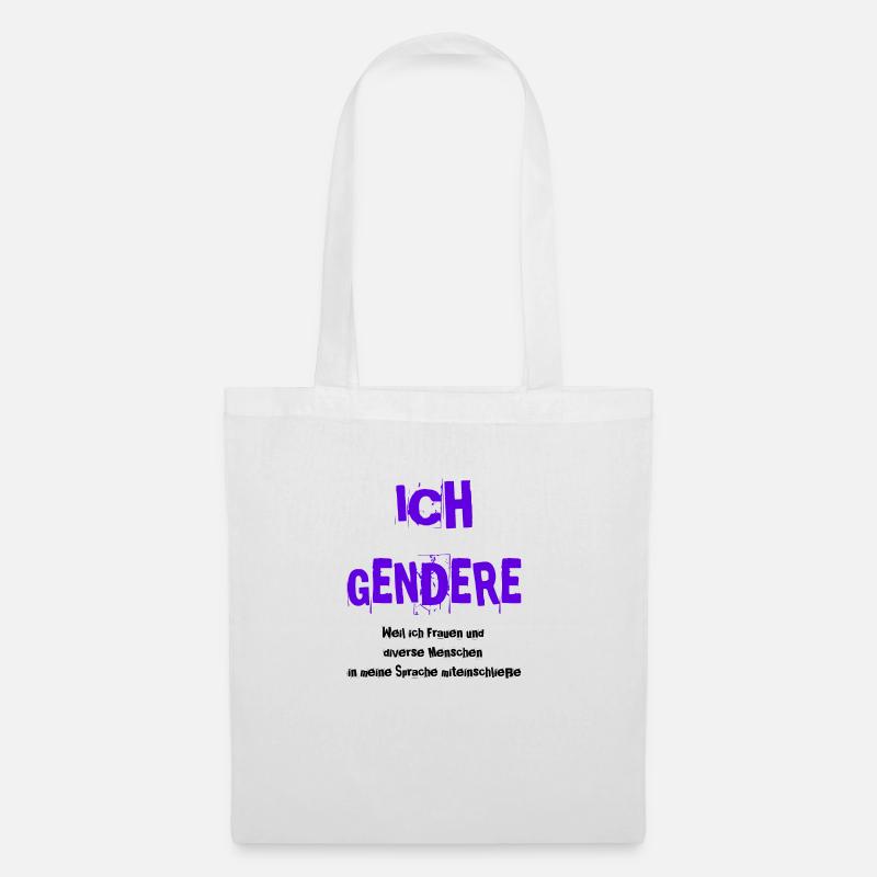 gendern Geschenkidee pro Gendern Feminismus queer - Stoffbeutel - Weiß