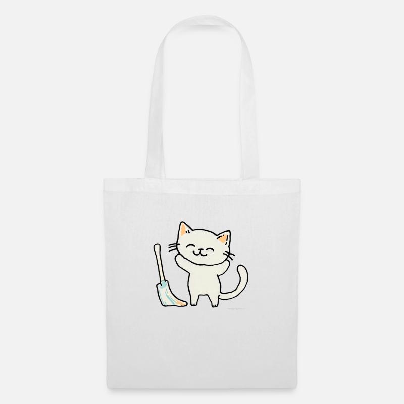 Katze - Stoffbeutel - Weiß