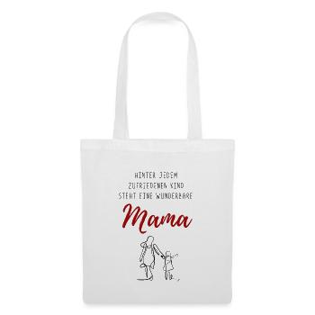 Derrière chaque enfant heureux - une maman merveilleuse - Sac en tissu - blanc - Devant