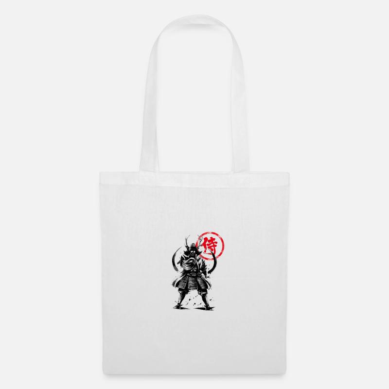 Samurai Japanische Kunst - Stoffbeutel - Weiß