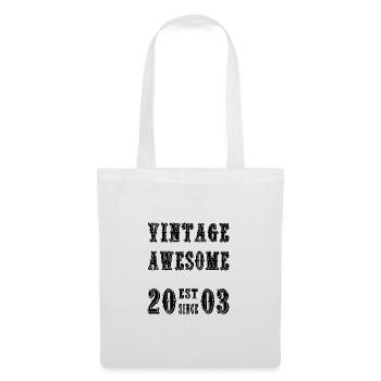 Vintage Awesome EST SINCE 2003 Birthday - Tote Bag - white - Front