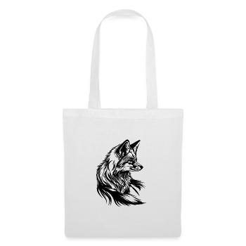 Petit renard mignon portrait tatouage encre - Sac en tissu - blanc - Devant