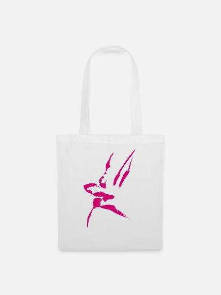 Abstrakt TUSCHE / Pink - Stoffbeutel - Weiß