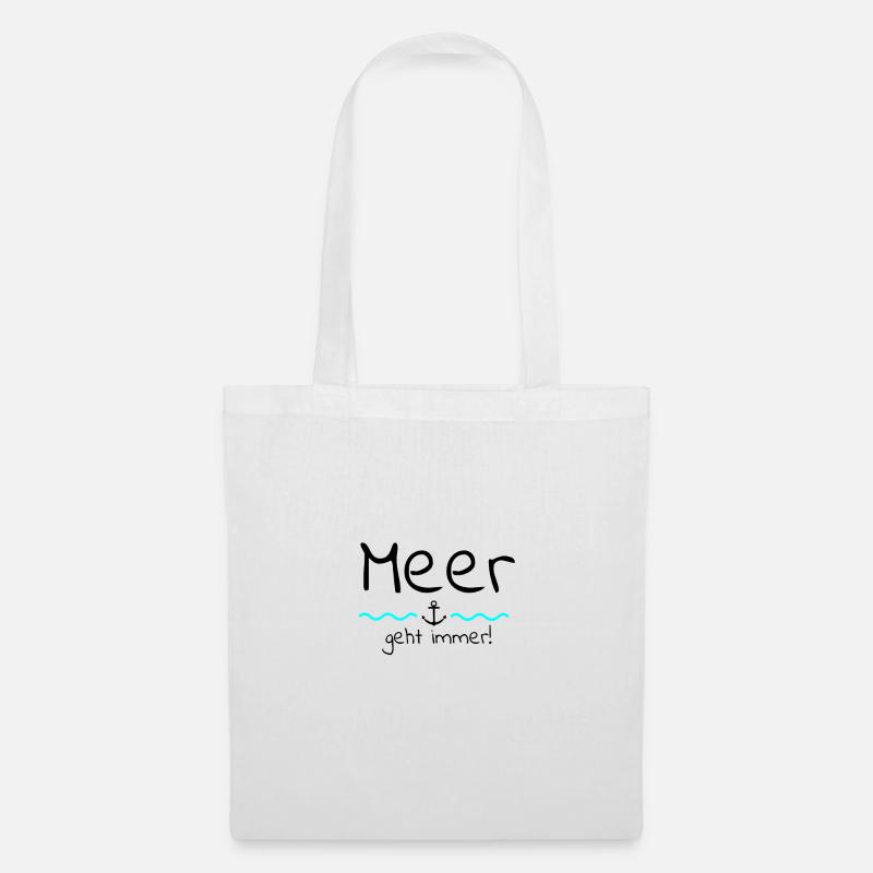 Meer Anker Wasser Boot Schiff Geschenk Idee Wellen - Stoffbeutel - Weiß