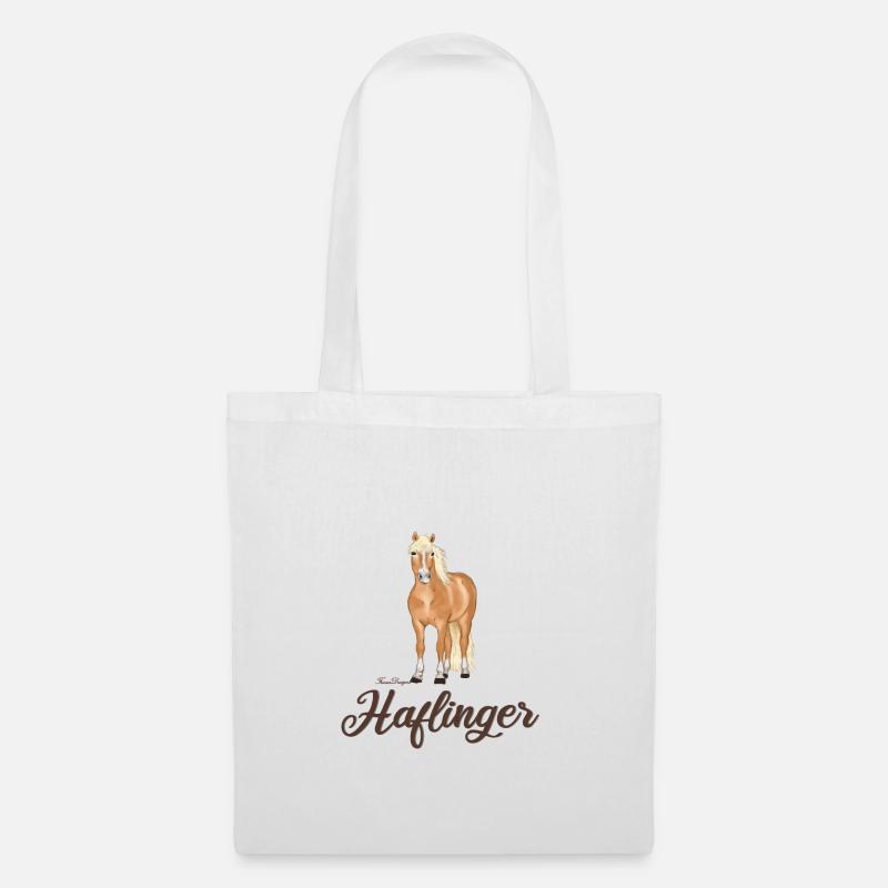 Haflinger mit dunkler Schrift - Stoffbeutel - Weiß