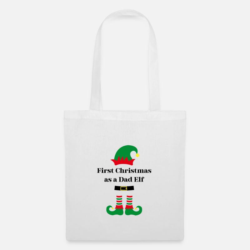 First Christmas as a Dad Elf - Stoffbeutel - Weiß