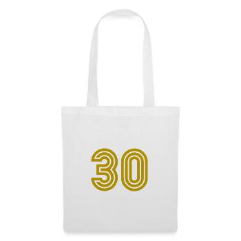 30. 30 ANS. 30e ANNIVERSAIRE. ANNIVERSAIRE 30 ANS. - Sac en tissu - blanc - Devant