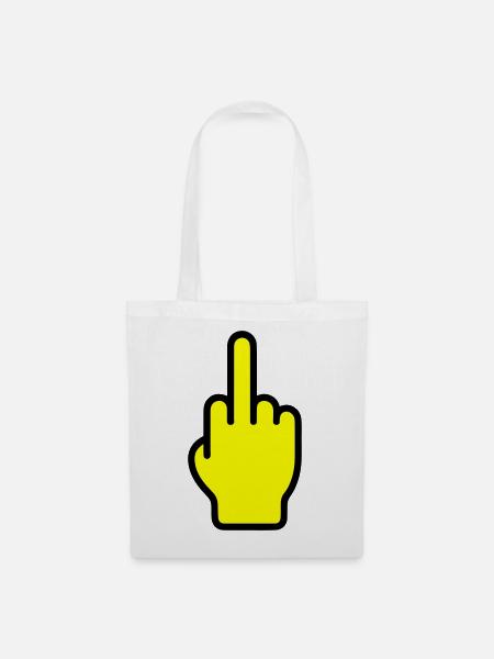 Mittelfinger Symbol - Stoffbeutel - Weiß