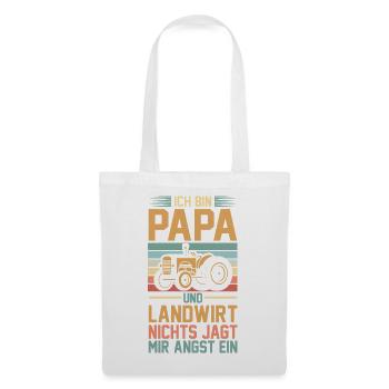 Je suis père et fermier. Rien ne me fait peur. - Sac en tissu - blanc - Devant