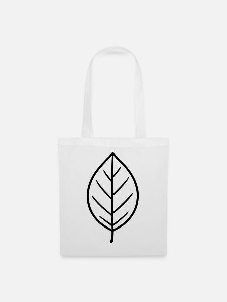Blatt Minimalist Outline-Design - Stoffbeutel - Weiß
