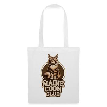 Maine Coon Club Logo Katzenliebhaber Design - Stoffbeutel - Weiß - Vorne