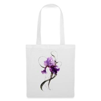 Fleurs d’iris violettes Art floral élégant - Sac en tissu - blanc - Devant
