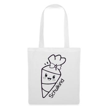Schoolchild - cute school cone to color in - Tote Bag - white - Front