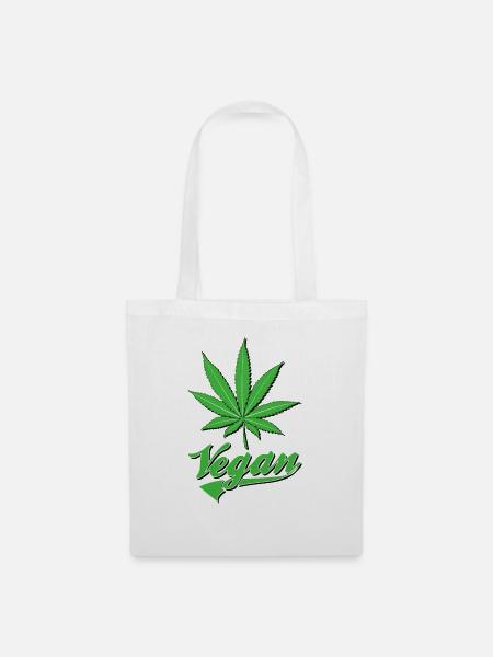 VEGAN MARIHUANA - Stoffbeutel - Weiß