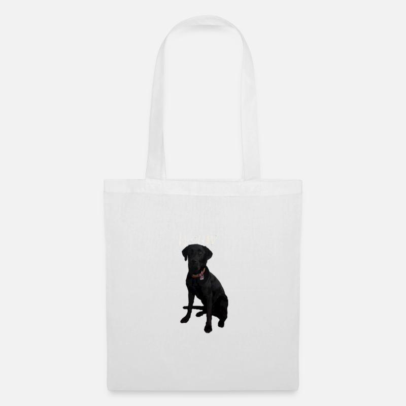 echter Hund Wouw schwarzer Labrador - Stoffbeutel - Weiß