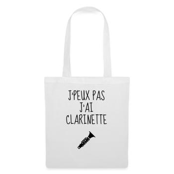 Clarinette Clarinettiste Musique Musicien Concert - Sac en tissu - blanc - Devant