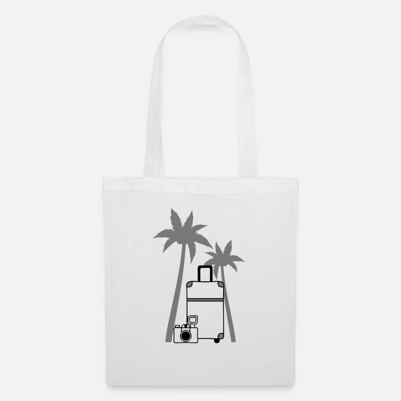 Camera Suitcase Palme - Tote Bag - white