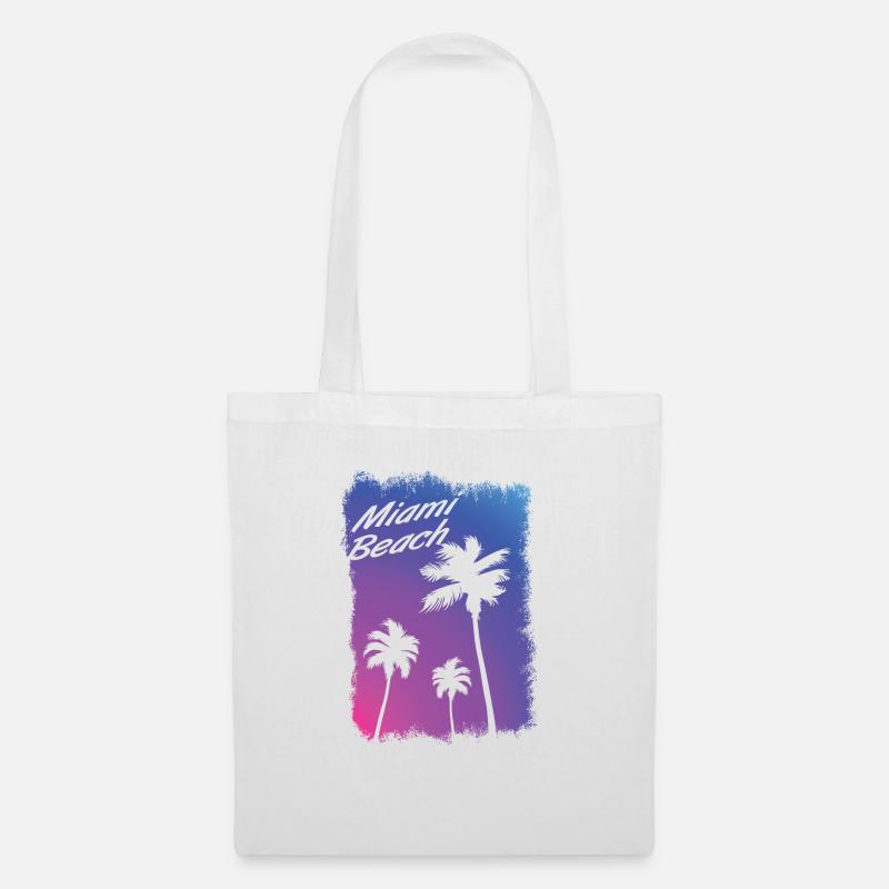 Miami Beach Retro - Stoffbeutel - Weiß