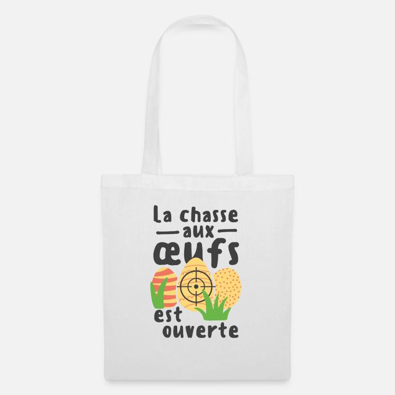 La chasse aux oeufs est ouverte - Stoffbeutel - Weiß