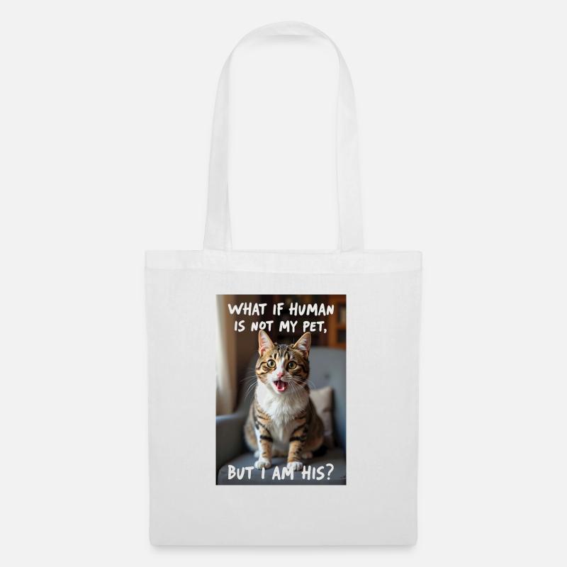 A cat with a funny caption. - Tote Bag - white