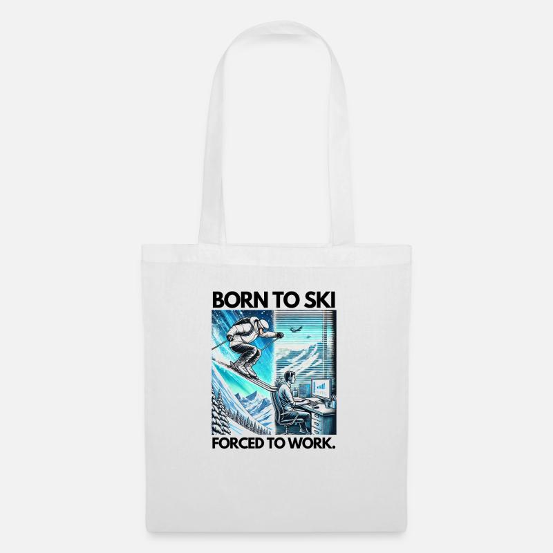 Born to ski - Stoffbeutel - Weiß