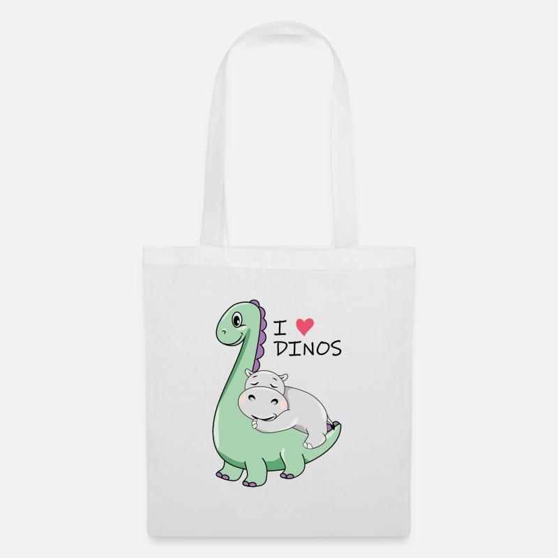 Ich liebe Dinos - Stoffbeutel - Weiß