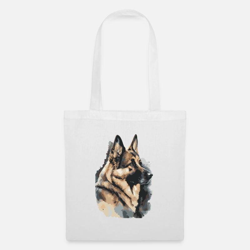 Deutscher Schäferhund Wasserfarben - Stoffbeutel - Weiß