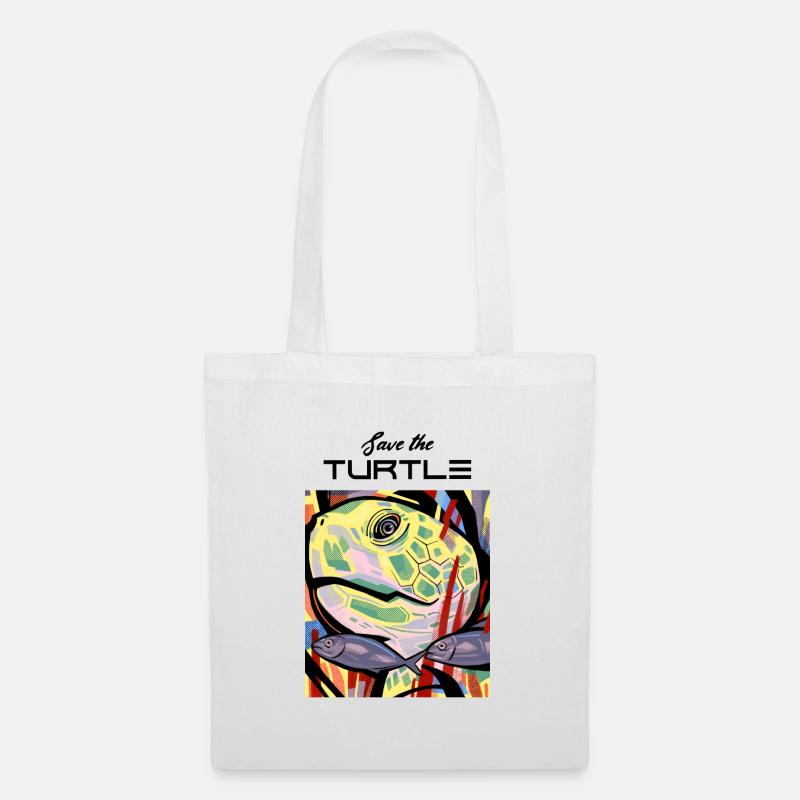 Turtle art work design - Stoffbeutel - Weiß