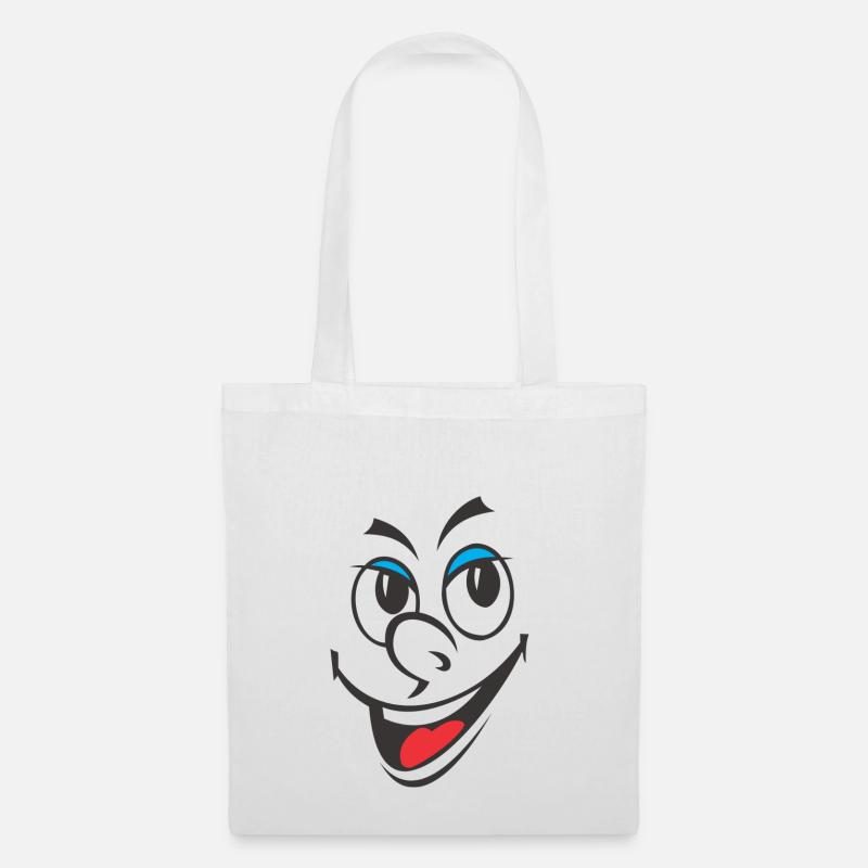 Smiley - Stoffbeutel - Weiß