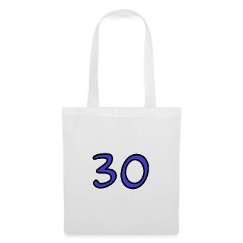 30. 30 ANS. 30e ANNIVERSAIRE. ANNIVERSAIRE 30 ANS. - Sac en tissu - blanc - Devant