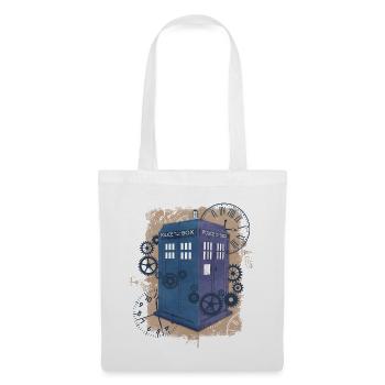 Steampunk policebox - Sac en tissu - blanc - Devant